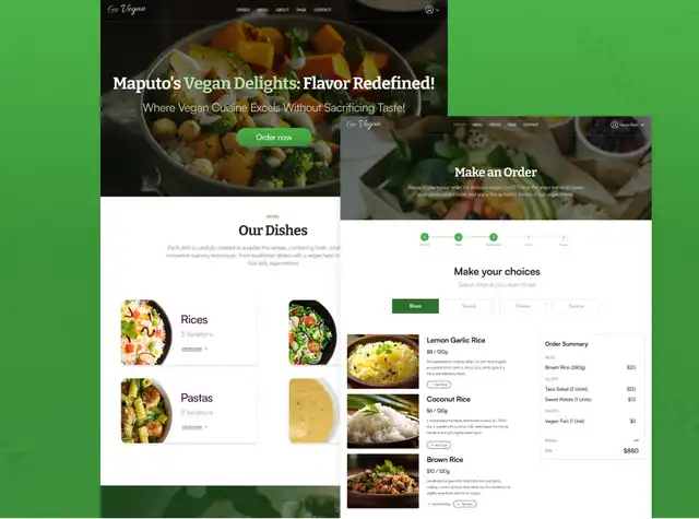 Mockup final do projecto Go Vegan